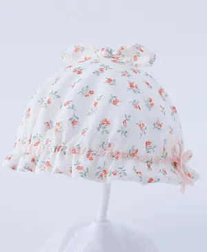 Bonfino Cotton Free Size Bucket Hats Floral Print Multicolor - Circumference 46