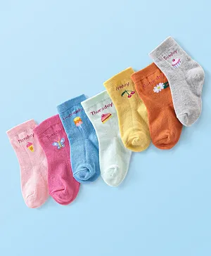 Baby Moo Fruits and Kitty Blue and Orange 2 Pack Socks