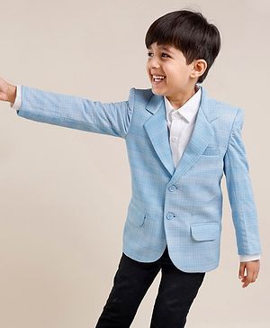 Babyhug Full Sleeves Party Wear Blazer  - Blue