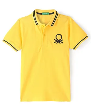 UCB Half Sleeves Solid Color Polo T-Shirt - Yellow
