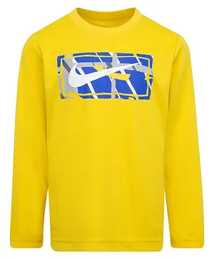 Nike Full Sleeves Brand Logo Printed Tee - Yellow