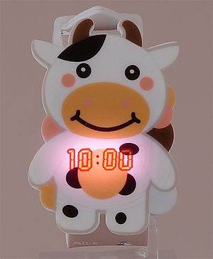 Babyhug Digital Watch with Cow Theme- Light Brown