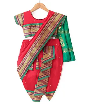 Bhartiya Paridhan Silk Mastani Saree with Half Sleeves Blouse - Red