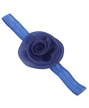 Baby Charm Rose Flower Embellished Headband - Navy Blue