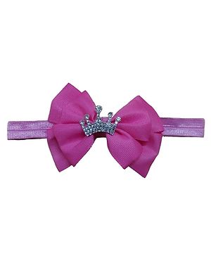 BABY Charm Crown Bow & Embellished Headband - Purple