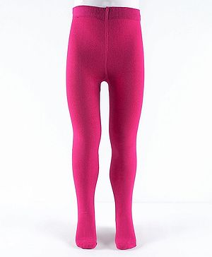 Pine Kids Full Length Footed Solid Color Tights - Pink