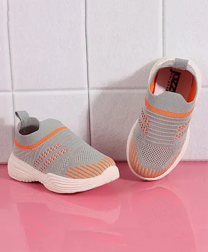 Jazzy Juniors   Unisex Mesh Detailed Slip On  Shoes - Grey
