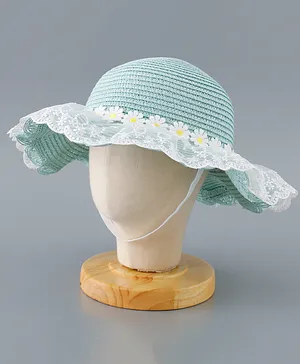Babyhug Straw Hat Floral Design - Green
