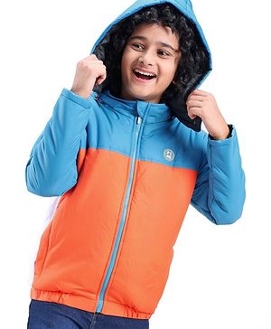 Pine Kids Full Sleeves Cut and Sew Medium Winter Hooded Jacket - Multicolor