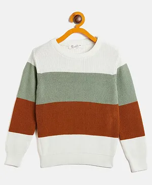JWAAQ  Full Sleeves Colour Blocked  Sweater - Green
