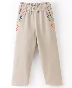 Fido Cotton Jersey Full Length Leggings Solid Color - Beige