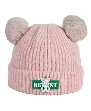 Kidofash Pom Pom Detailed Winter Cap - Light Pink