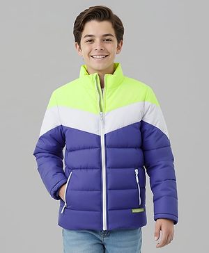 Pine Kids Full Sleeves Cut and Sew Medium Winter Jacket - Blue