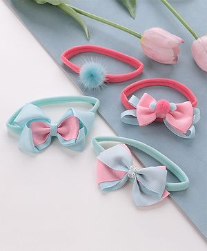 Babyhug Headbands Free Size Pack of 4 - Red and Blue