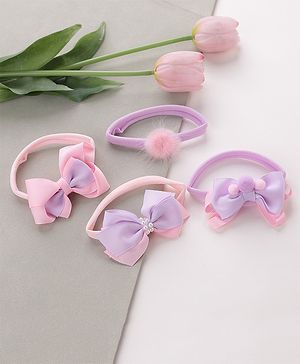 Babyhug Headbands   Free Size Pack of 4 - Pink & Purple