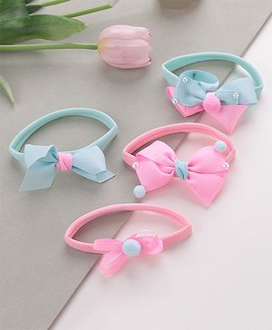Babyhug Free Size Headbands  Bow Applique Pack of 4 - Multicolor