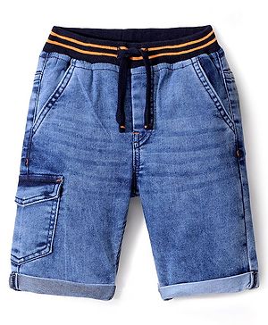 Babyhug Denim Knee Length Washed Jamaican - Blue