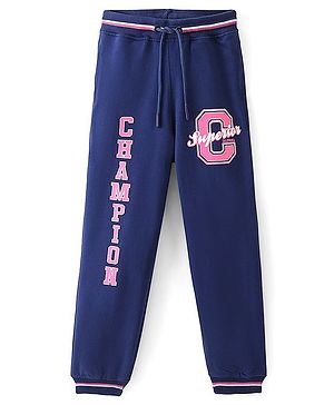 Pine Kids Cotton Knit Full Length Champion Printed Track Pants - Navy Peony