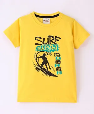 Dapper Dudes Half Sleeves Surf Everyday Printed Tee - Yellow