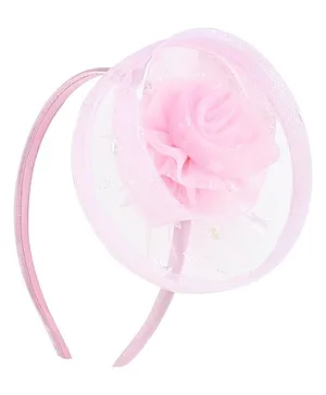 Aye Candy Floral Applique Detailed Fascinator Hair Band - Pink