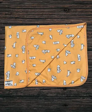 Tinycare Baby Bath Towel Rabbit Print Double L 90 x B 65 cm - Peach