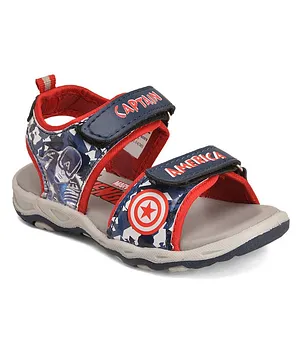 Toothless Marvel Avengers Theme Featuring Captain America Printed Running Sandals - Navy Blue