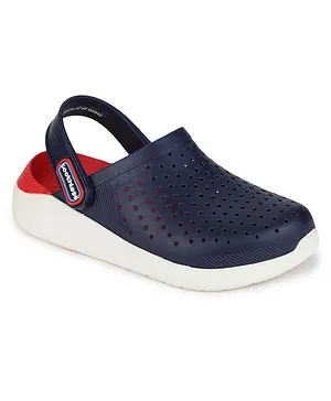 Toothless  Perforated Slingback Clogs - Navy Blue &  Red