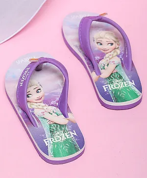 Toothless Disney Princess Featuring Frozen Printed Flip Flops  - Purple