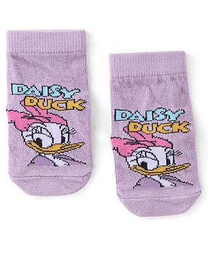 Cute Walk by Babyhug Terry Knit Ankle Length Anti Bacterial Socks Daisy Duck Design - Multicolor