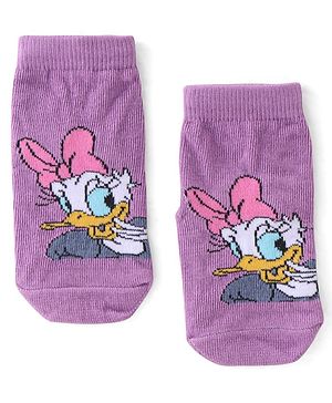 Cute Walk by Babyhug Terry Knit Ankle Length Anti Bacterial Socks Daisy Duck Design - Multicolour