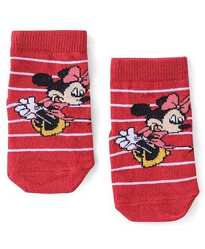 Cute Walk by Babyhug Terry Knit Ankle Length Anti Bacterial Socks Minnie Mouse Design - Multicolour