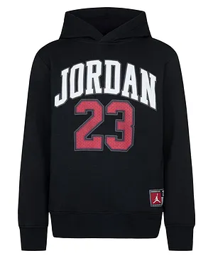 Jordan Full Sleeves 23 Number Printed  Fleece Pullover Hoodie - Black