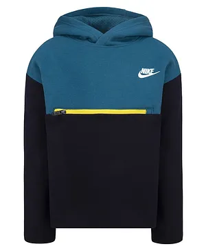 Nike Full Sleeves Colour Block Packable Pullover Hoodie - Black