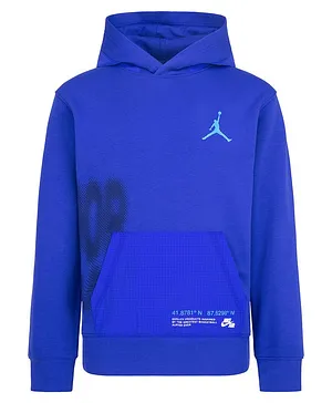 Jordan Full Sleeves  Nothing But Nylon French Terry Pullover Hoodie - Blue