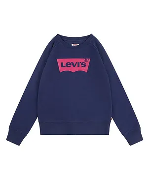 Levi's Full Sleeves Key Item Logo Crew Neck Sweatshirt - Blue