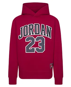 Jordan Full Sleeves Fleece Pullover Hoodie - Red