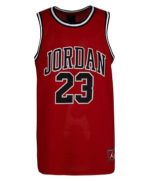Jordan Sleeveless 23 Number Printed  Jersey Tee - Red