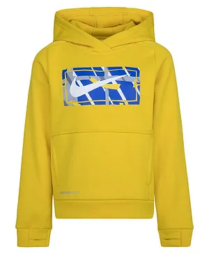 Nike Full Sleeves  Dri Fit Therma Pullover Hoodie - Yellow