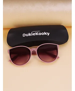 DukieKooky Kids Stylish & Sturdy Frame & Black Lens Oversized Sunglasses - Pink