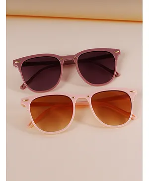 DukieKooky Kids Unisex Stylish & Sturdy Pack of 2 Wayfarer Sunglasses