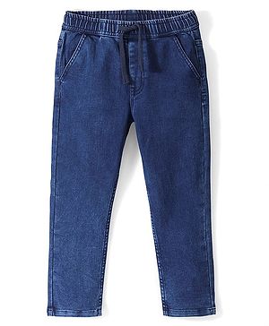 Pine Kids Full Length Relaxed Fit Elasticated Waist Jeans With Drawcord - Blue