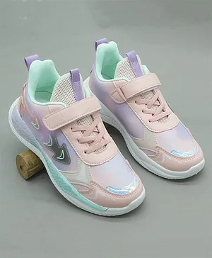 FEETWELL SHOES Watercoloured Abstract Embossed  Sneakers - Pink