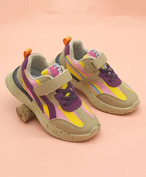 FEETWELL SHOES Colour Blocked Velcro Closure Sneakers - Brown
