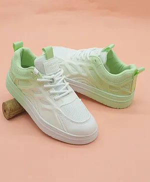 FEETWELL SHOES Mesh Designed Ombre Effect Sneakers - Light Green