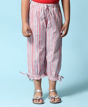 BIBA Striped Designed Pant - Off White