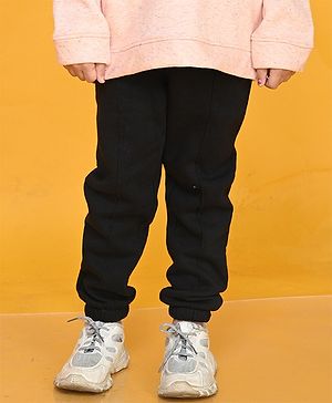 Anthrilo Solid  Fleece Joggers - Black