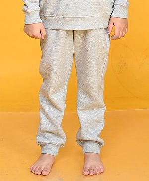 Anthrilo Solid Fleece Joggers - Grey Melange