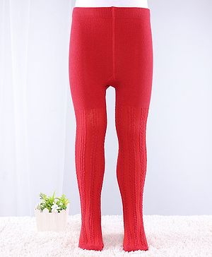 Cute Walk by Babyhug Anti-Bacterial Footed Tights - Red
