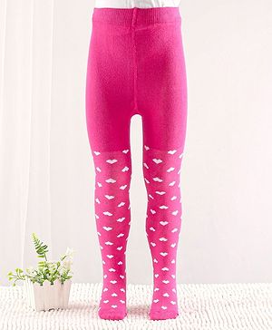 Cute Walk by Babyhug Anti Bacterial Tights Heart Design - Pink