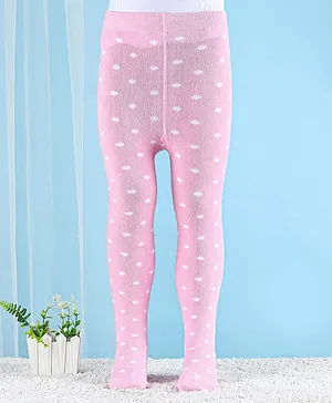 Cute Walk by Babyhug Anti Bacterial Tights Polka Dot Design - Pink